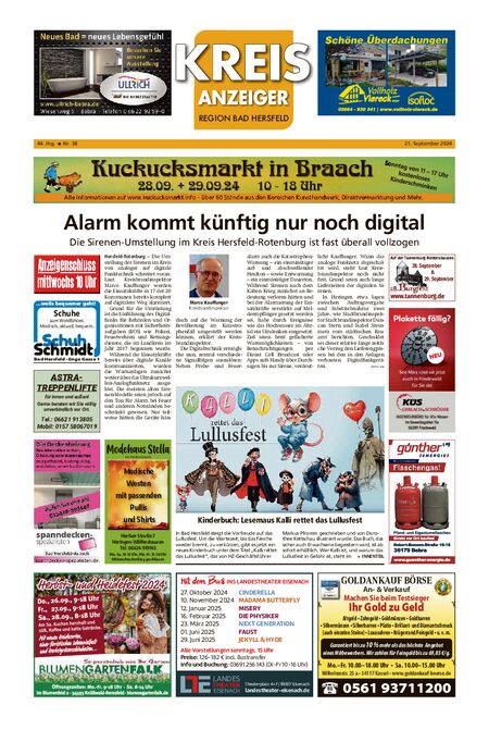 Kreisanzeiger vom 21.09.2024