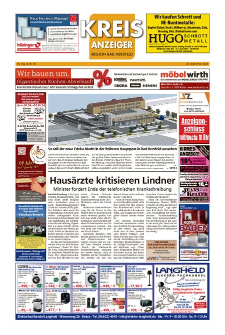 Kreisanzeiger vom 28.09.2024