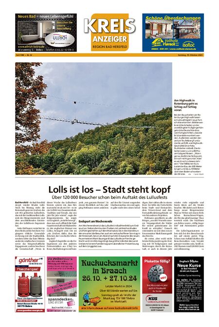 Kreisanzeiger vom 19.10.2024