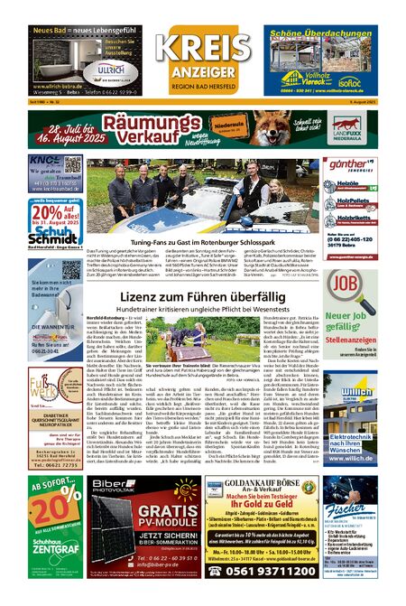 Kreisanzeiger vom 09.08.2025