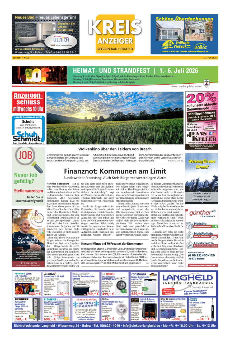 Kreisanzeiger 26-26 vom Samstag, 27.06.2026