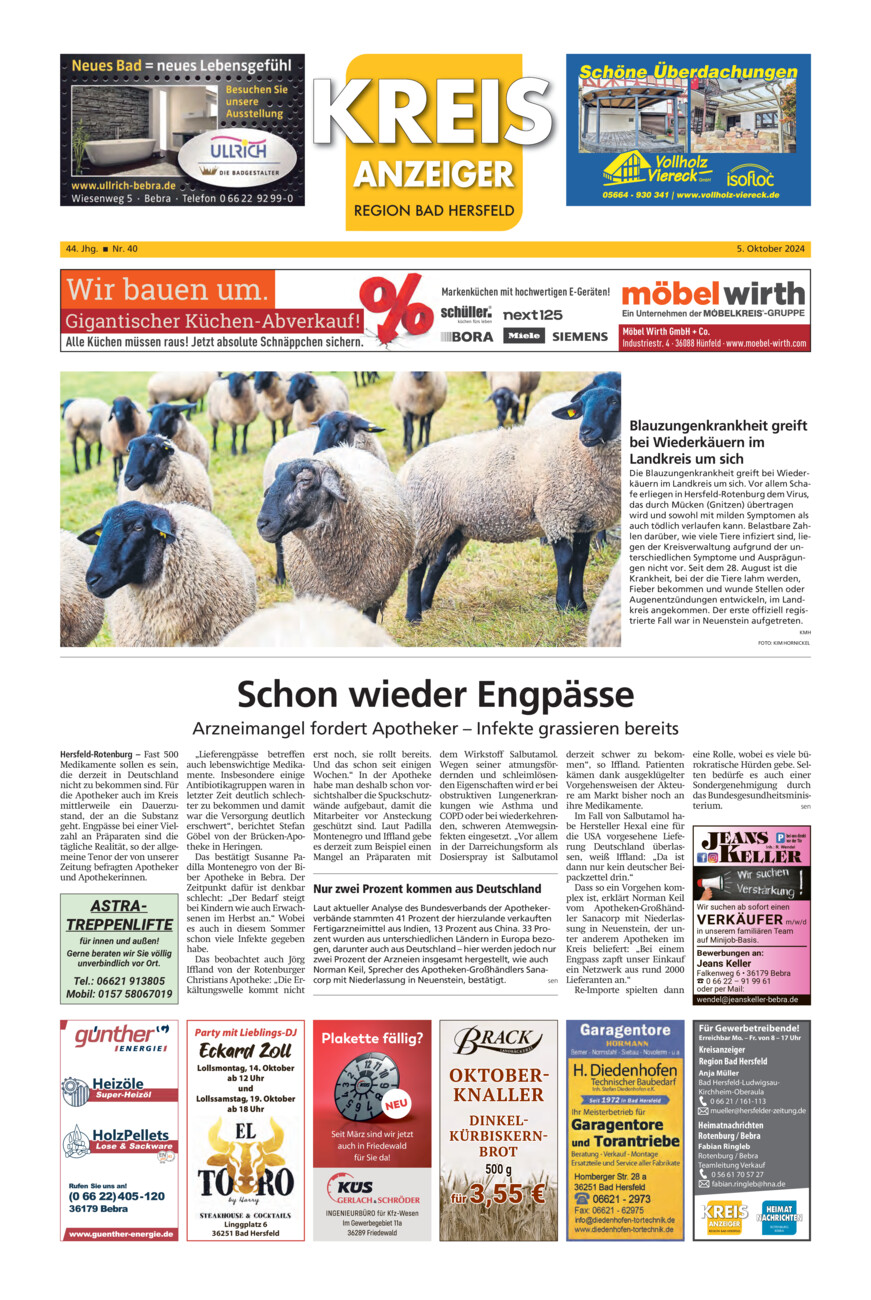 Kreisanzeiger 40-24 vom Samstag, 05.10.2024