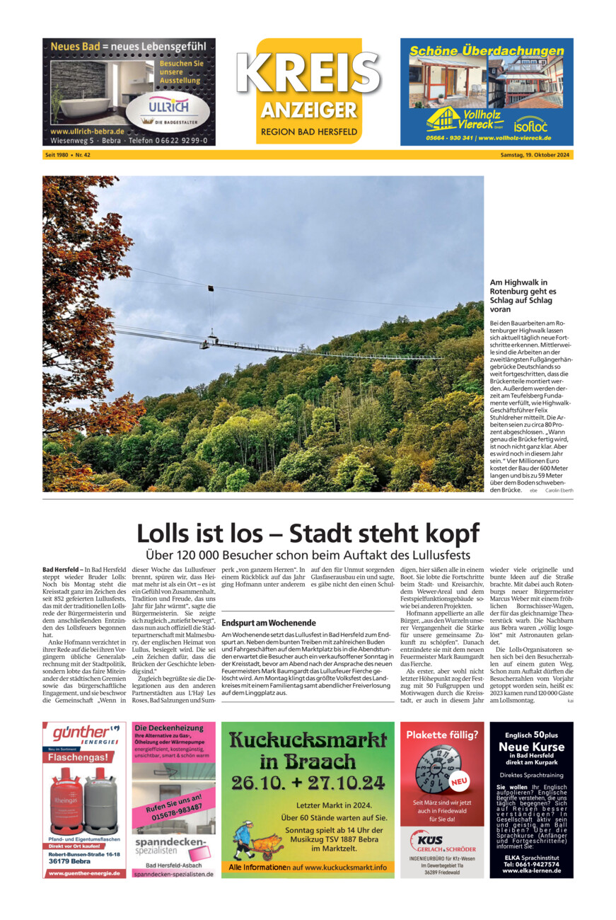 Kreisanzeiger 42-24 vom Montag, 21.10.2024