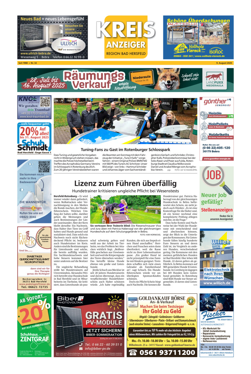 Kreisanzeiger 32-25 vom Samstag, 09.08.2025