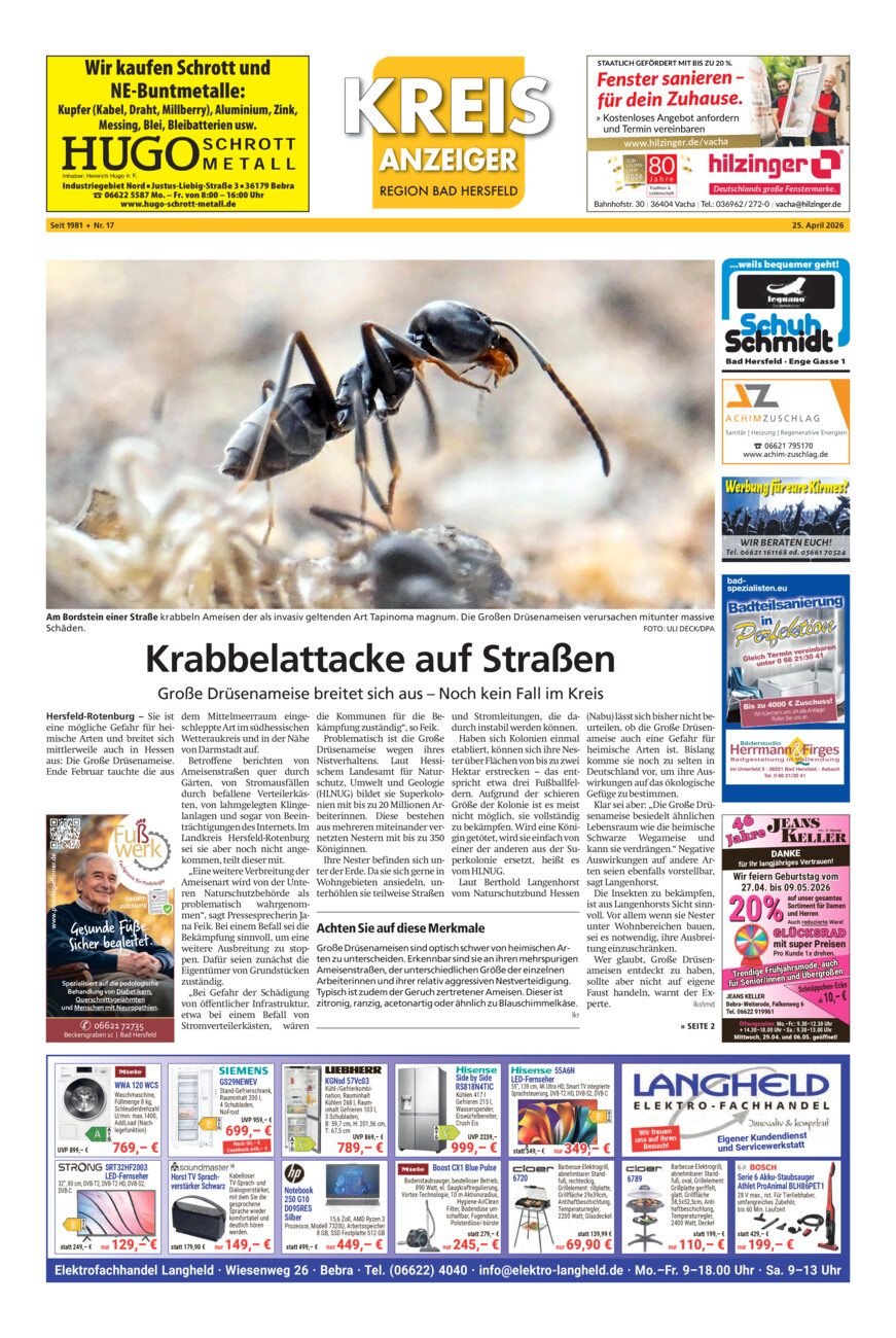 Kreisanzeiger 17-26 vom Samstag, 25.04.2026