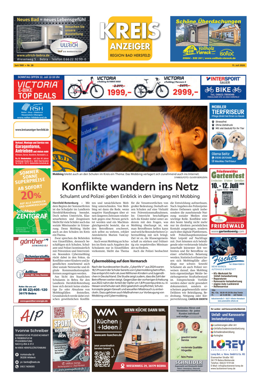 Kreisanzeiger 28-26 vom Samstag, 11.07.2026