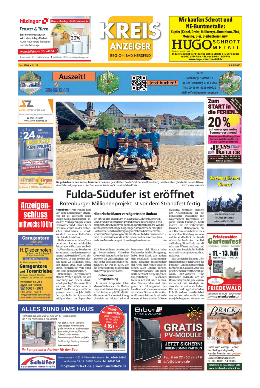 Kreisanzeiger 27-25 vom Samstag, 05.07.2025