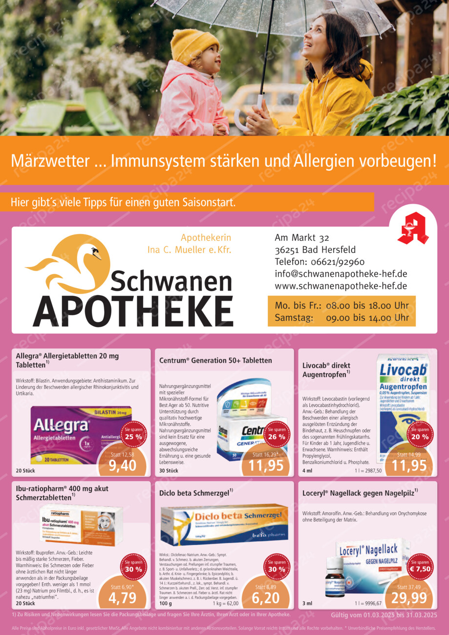 Schwanenapotheke 03-25 vom Montag, 03.03.2025