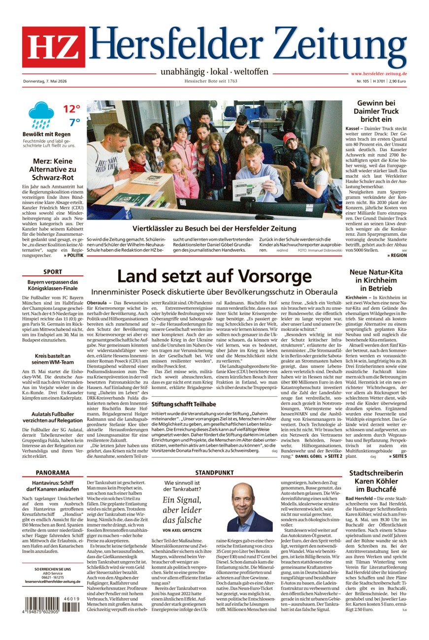 Hersfelder Zeitung vom Donnerstag, 07.05.2026