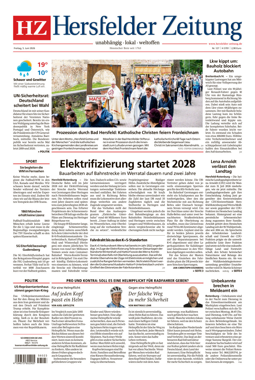 Hersfelder Zeitung vom Freitag, 05.06.2026