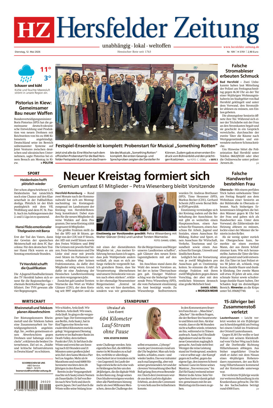 Hersfelder Zeitung vom Dienstag, 12.05.2026