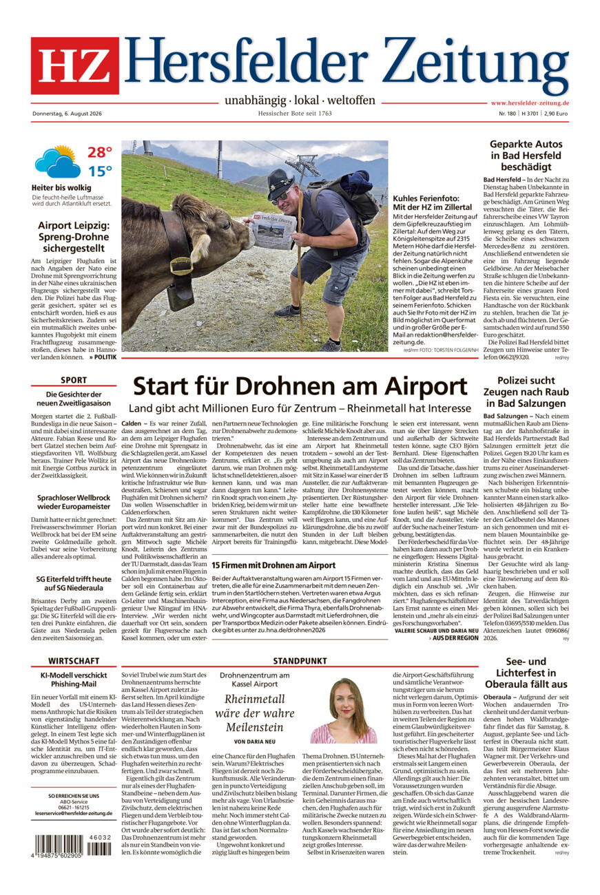 Hersfelder Zeitung vom Donnerstag, 06.08.2026