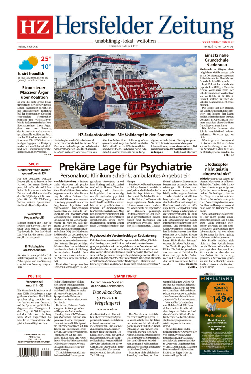 Hersfelder Zeitung vom Freitag, 04.07.2025
