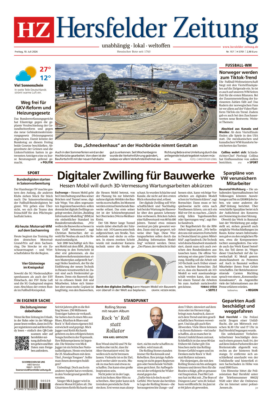 Hersfelder Zeitung vom Freitag, 10.07.2026