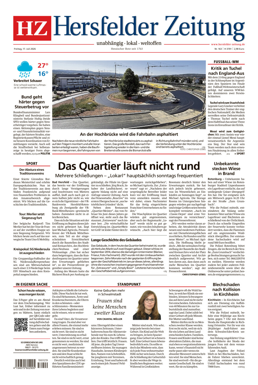 Hersfelder Zeitung vom Freitag, 17.07.2026