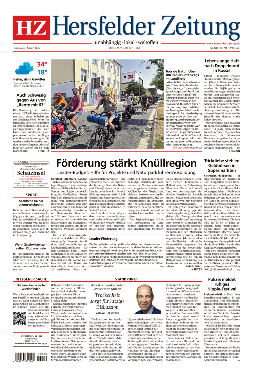 Hersfelder Zeitung vom Dienstag, 04.08.2026