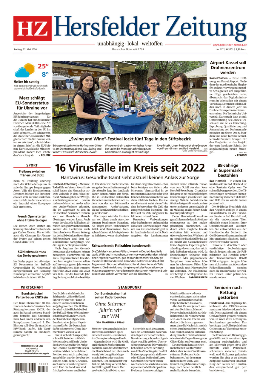 Hersfelder Zeitung vom Freitag, 22.05.2026